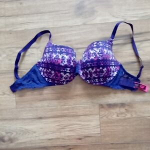 La SENZA Purple and Blue Patterned Push-Up Bra